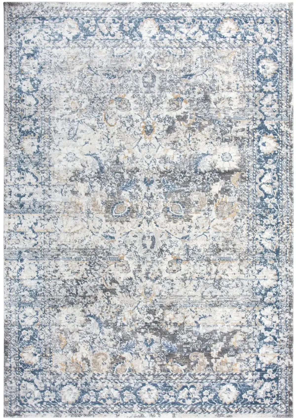 Bristol Beige/Blue All over Polypropylene/Polyester 3'11" x 5'6" Rectangle Rug