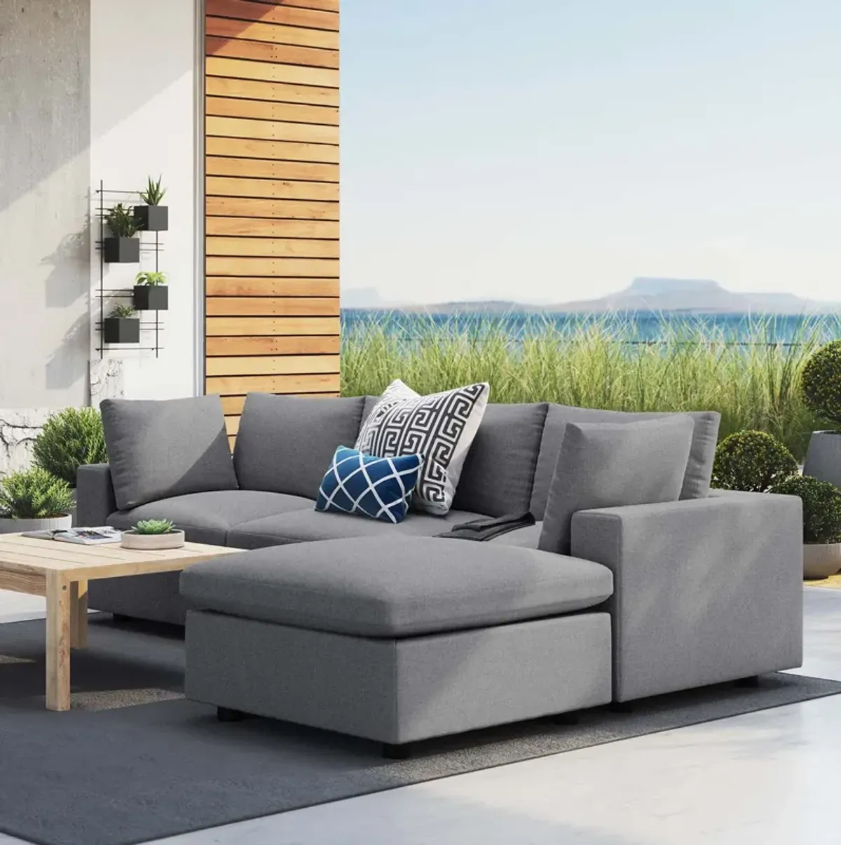 Commix 4-Piece Sunbrella� Outdoor Patio Sectional Sofa