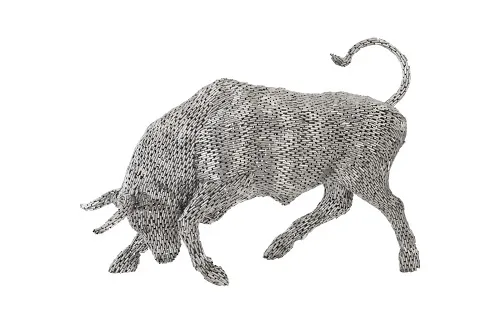 bull pipe sculpture, stainless steel