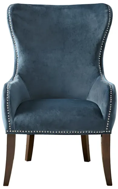 Madison Park Hancock Blue Button Tufted Back Accent Chair