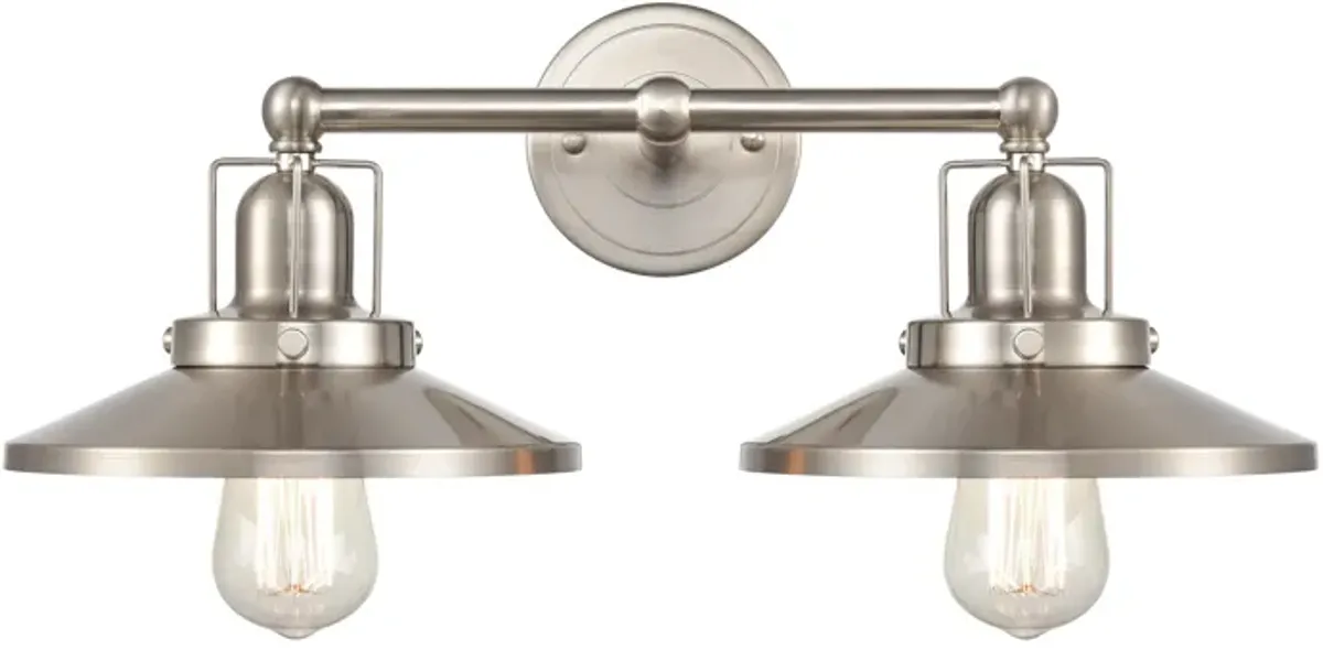 English Pub 18" Wide 2-Light Vanity Light - Satin Nickel