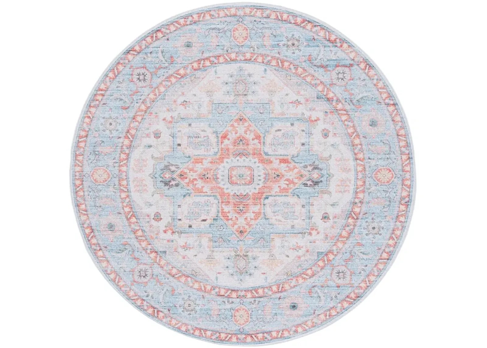 TUCSON 913 TURQUOISE  6' x 6' Round Round Rug