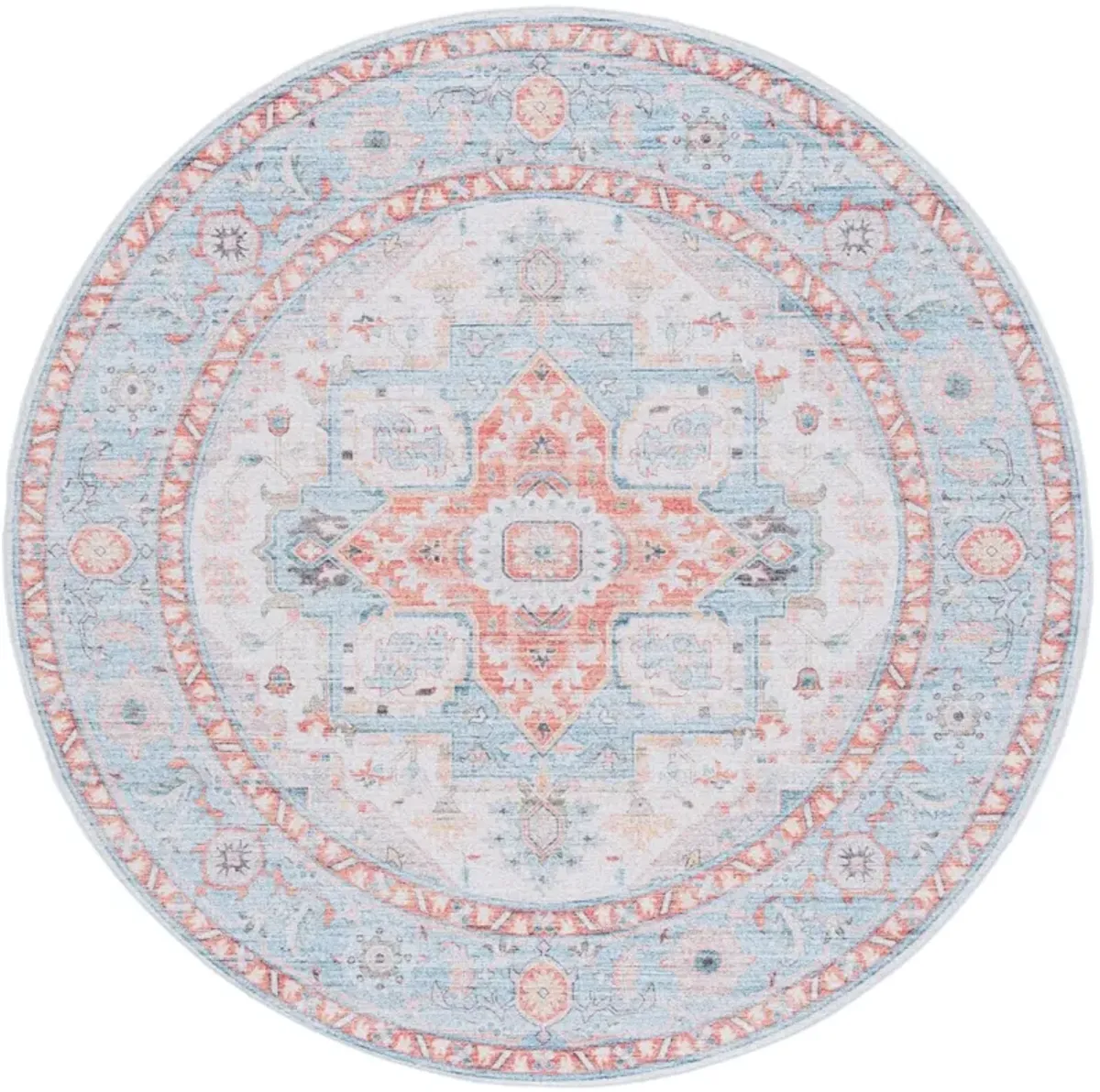 TUCSON 913 TURQUOISE  6' x 6' Round Round Rug