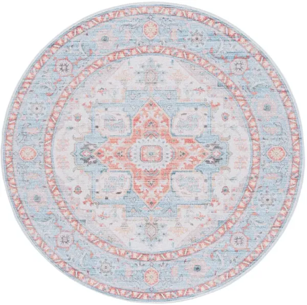 TUCSON 913 TURQUOISE  6' x 6' Round Round Rug