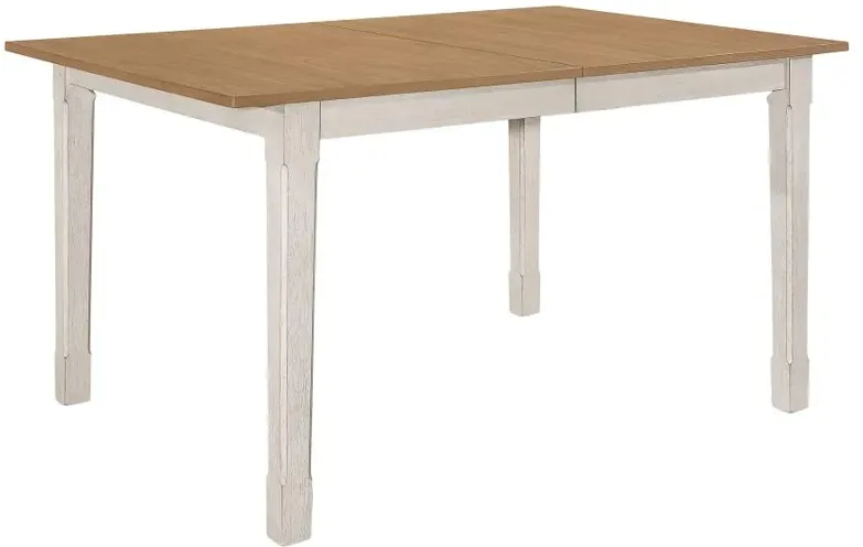 Aaron Rectangular Dining Table with Butterfly Leaf Natural And Rustic off White