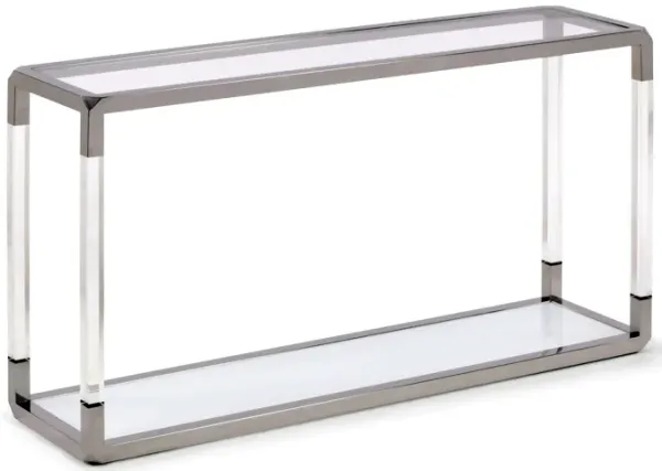 Jasper Console Table In Acrylic/white Glass/pss