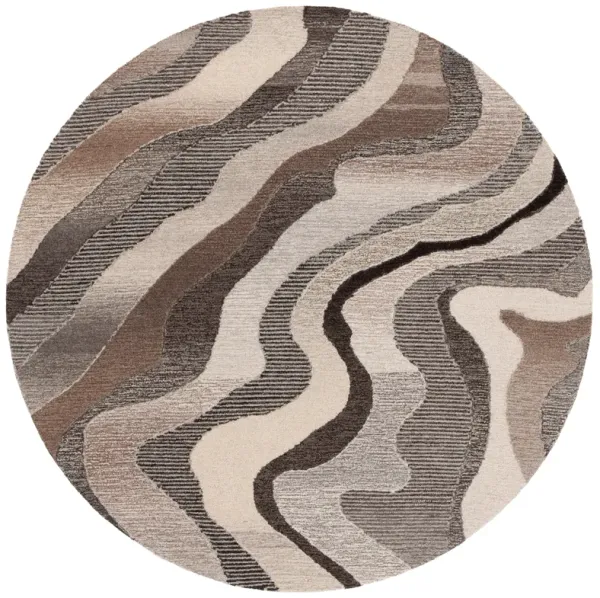 EBONY Hand Tufted 6' x 6' Round area rug