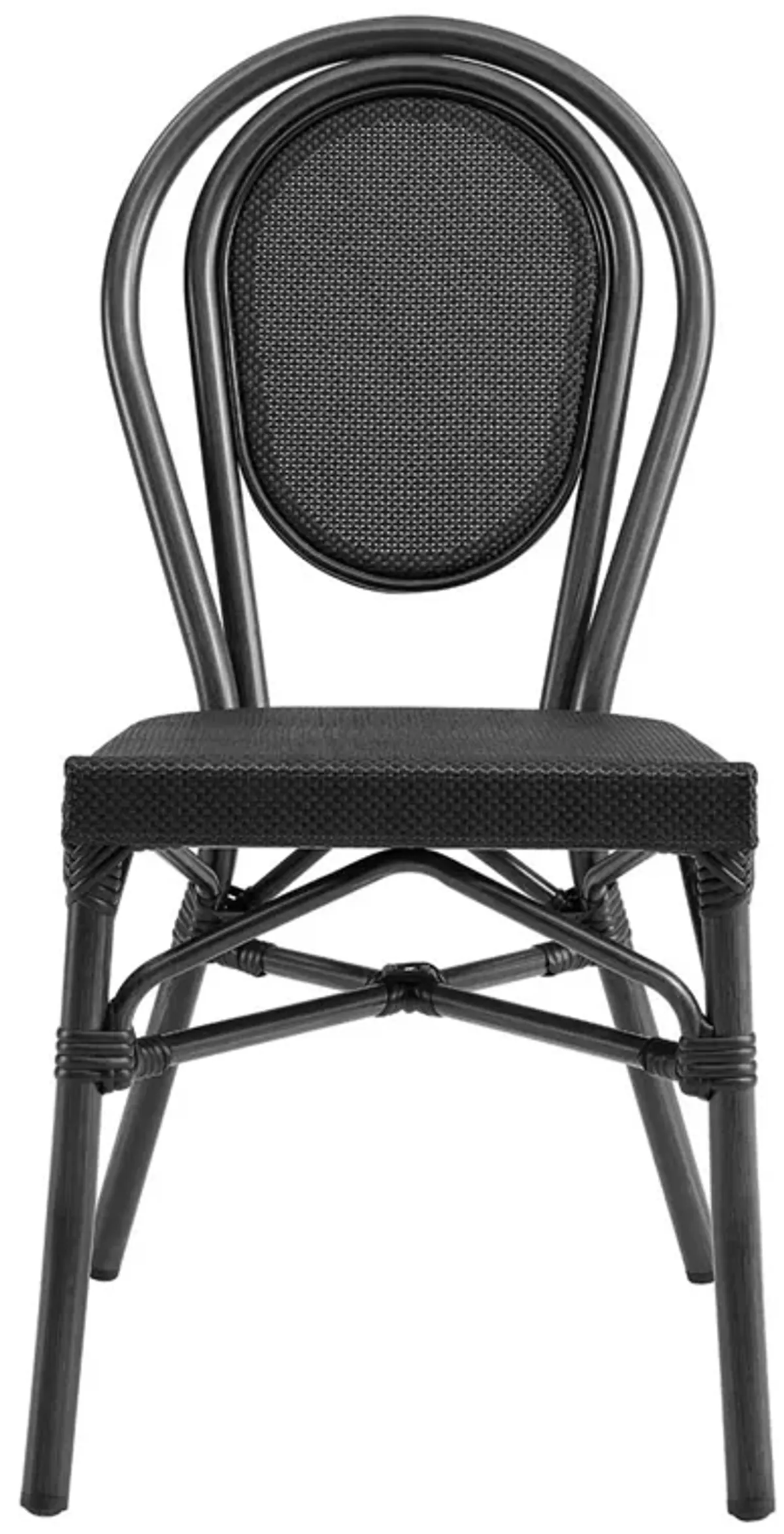 Erlend Stacking Side Chair in Black Textylene Mesh with Black Frame - Set of 2