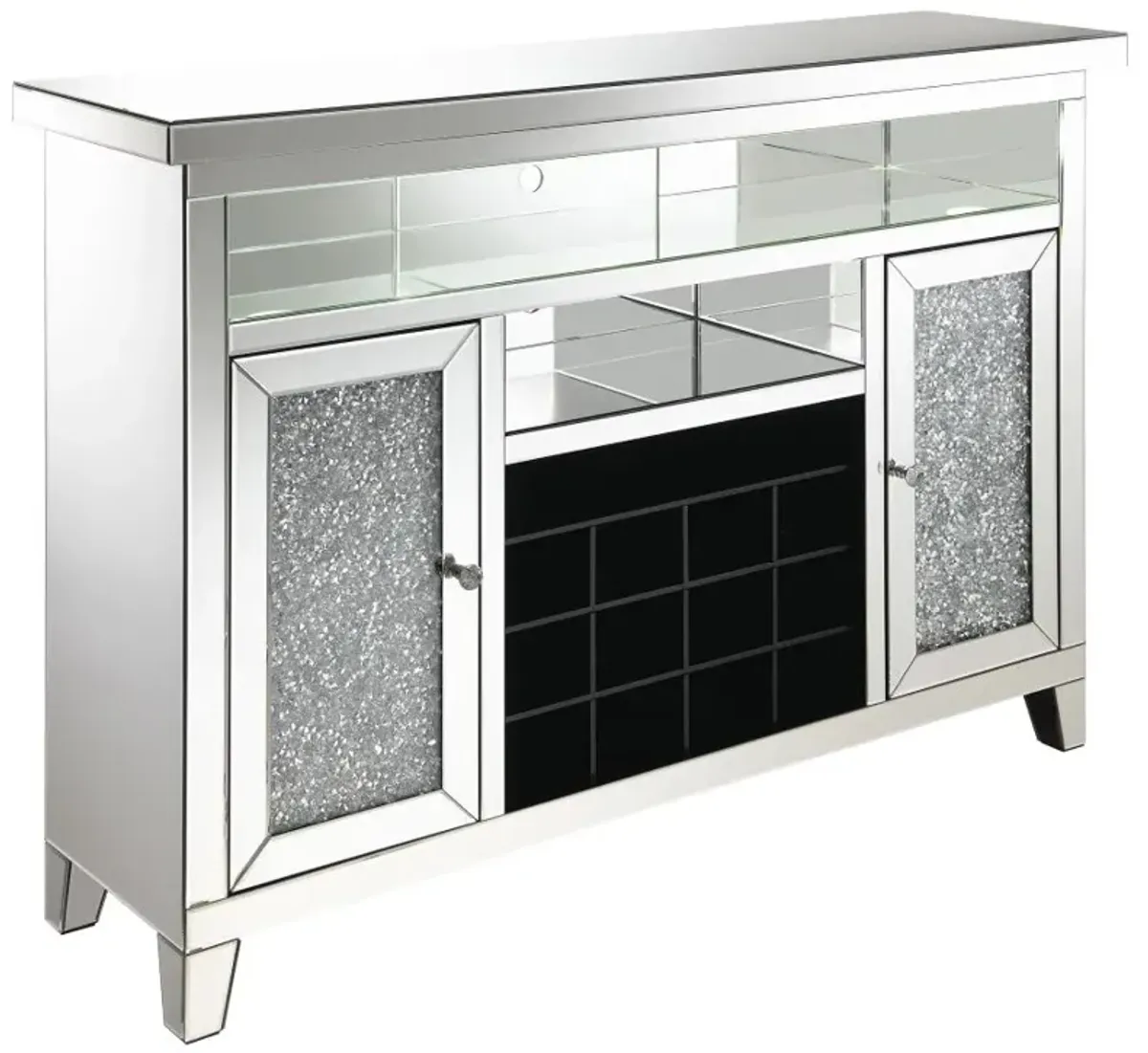 Melinda 2-door Wine Cabinet with Lighting Mirror