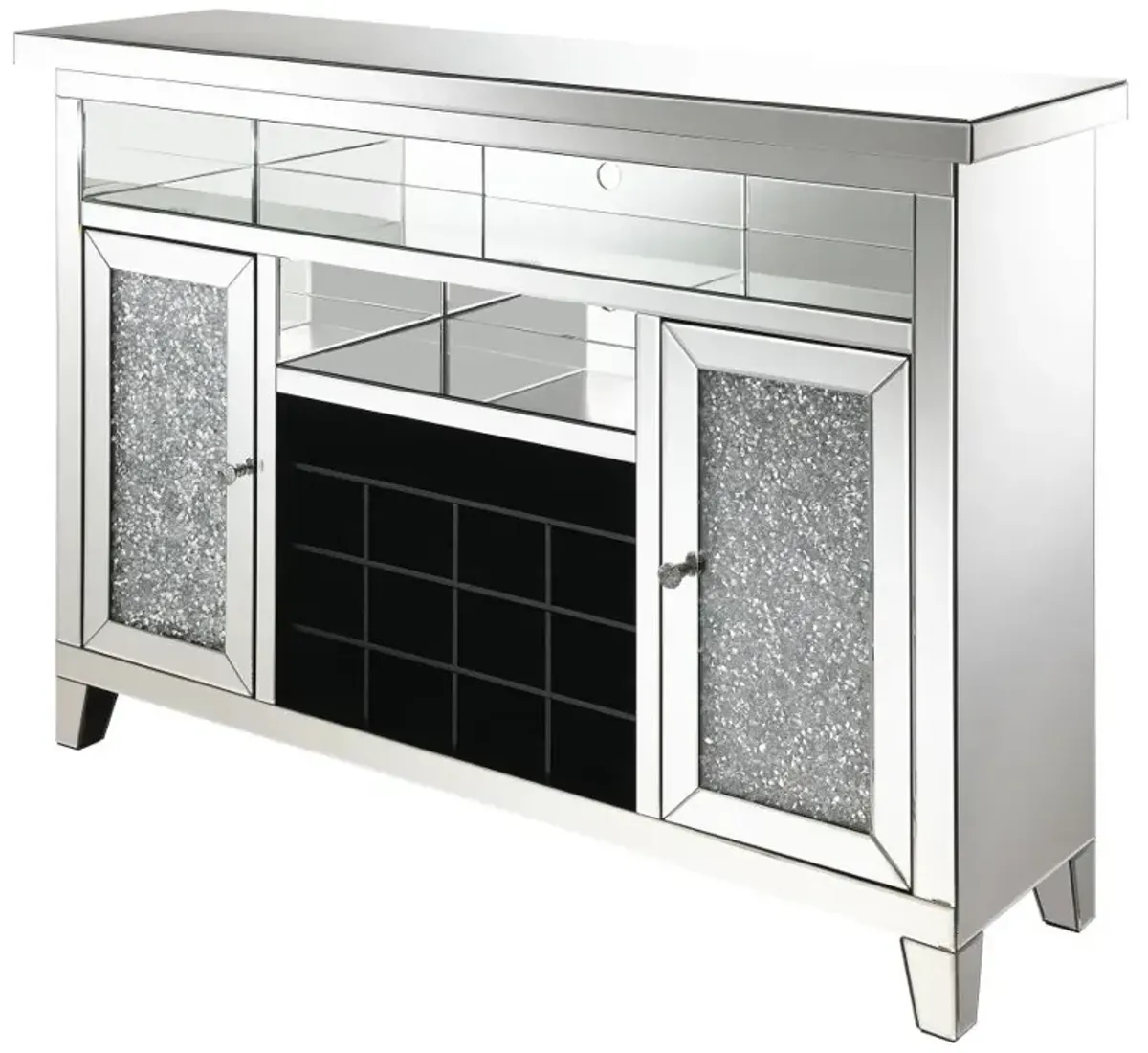 Melinda 2-door Wine Cabinet with Lighting Mirror