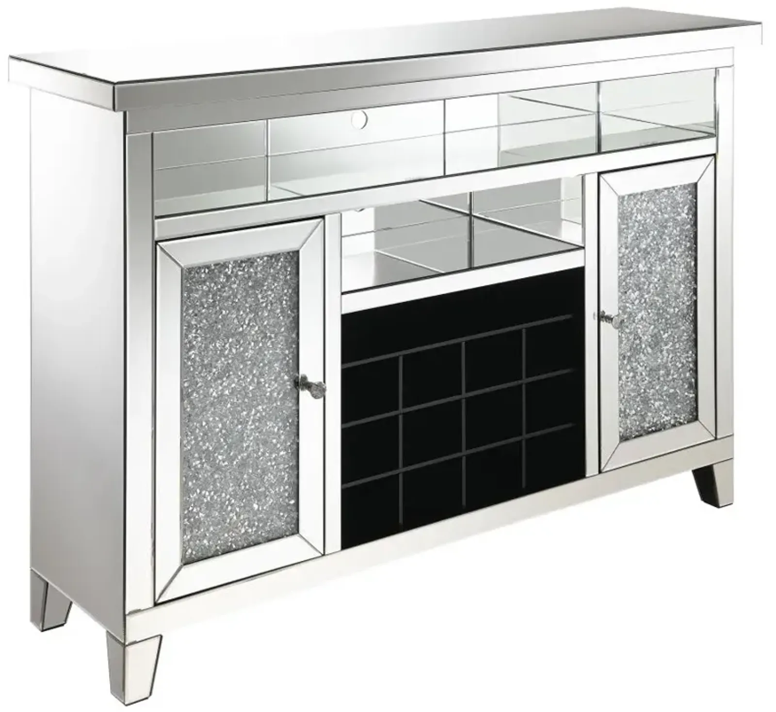 Melinda 2-door Wine Cabinet with Lighting Mirror