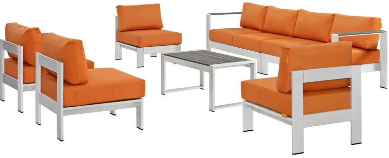 Shore 7 Piece Outdoor Patio Sectional Sofa Set