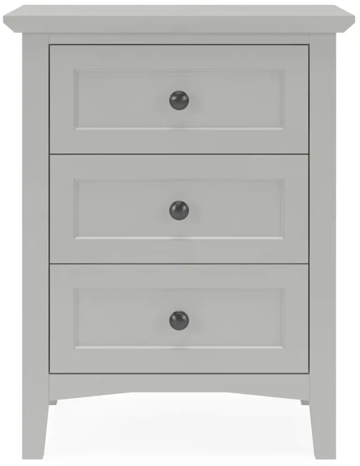 Grace Three Drawer Nightstand in Elephant Grey