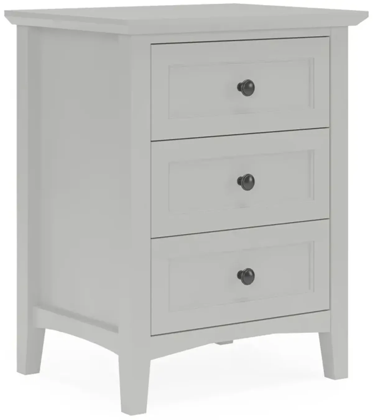 Grace Three Drawer Nightstand in Elephant Grey