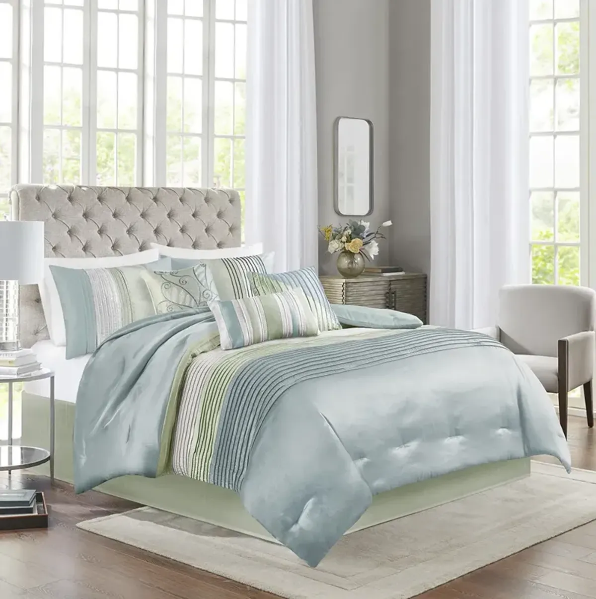 Madison Park Amherst Green 7 Piece Comforter Set