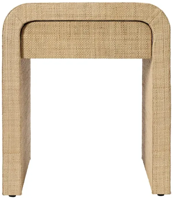 Montecito 1-Drawer Raffia Side Table