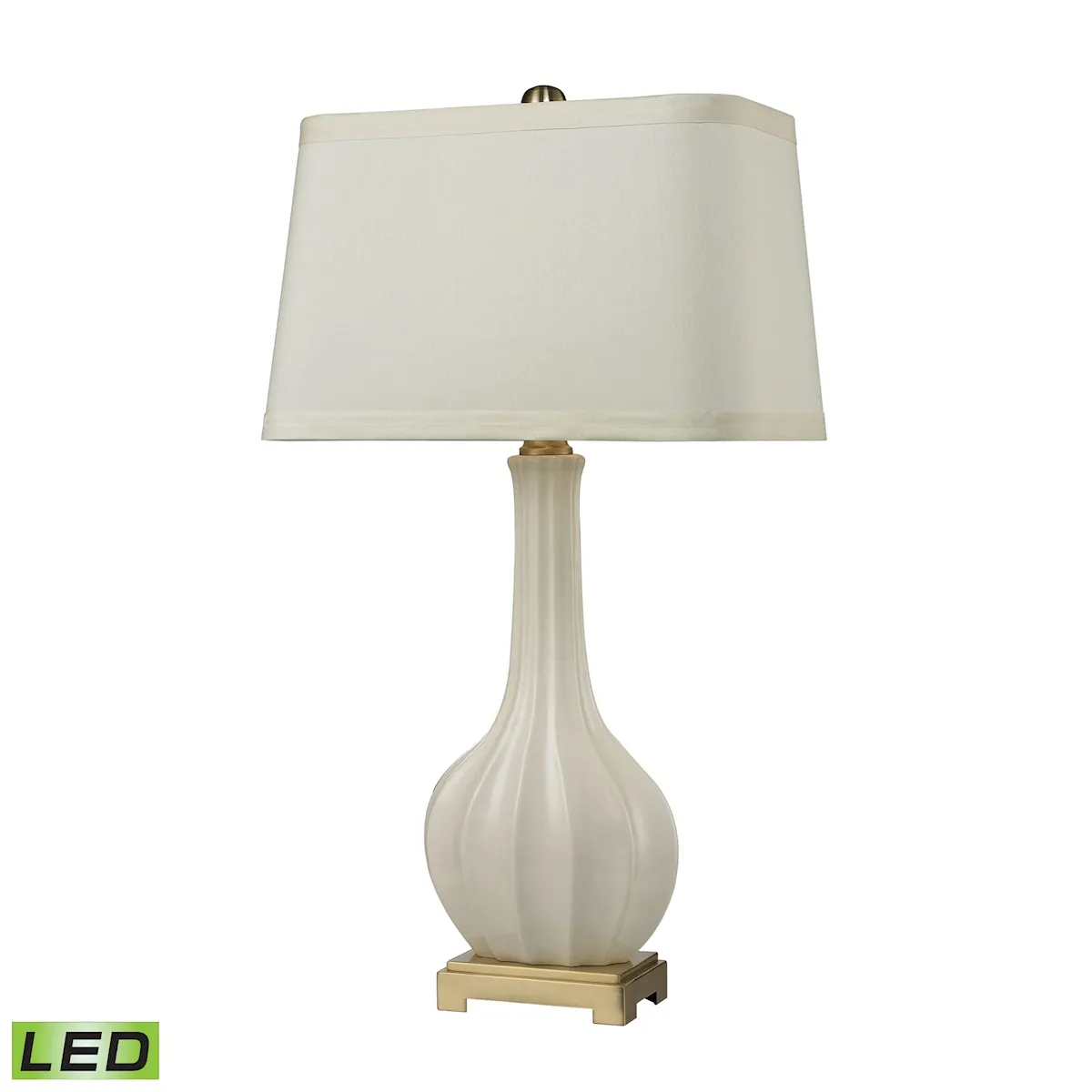 Fluted Ceramic 34" High 1-Light Table Lamp - White