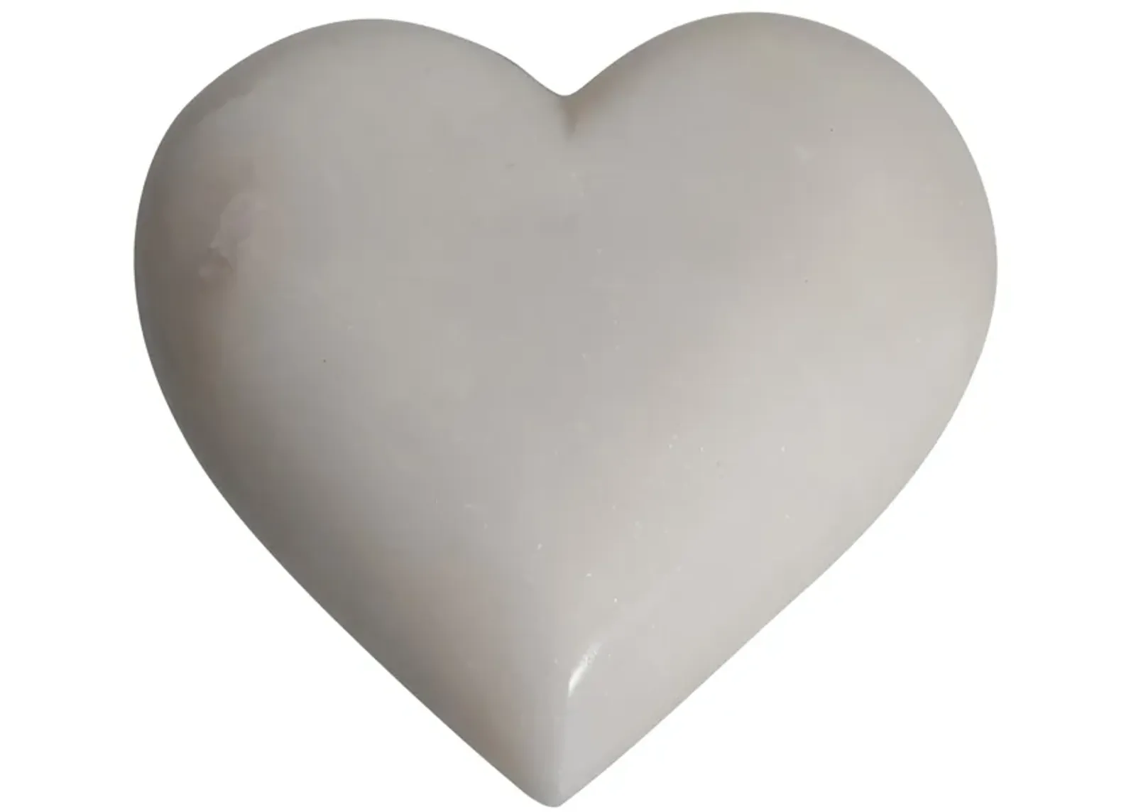 Marble, 4" Heart, White