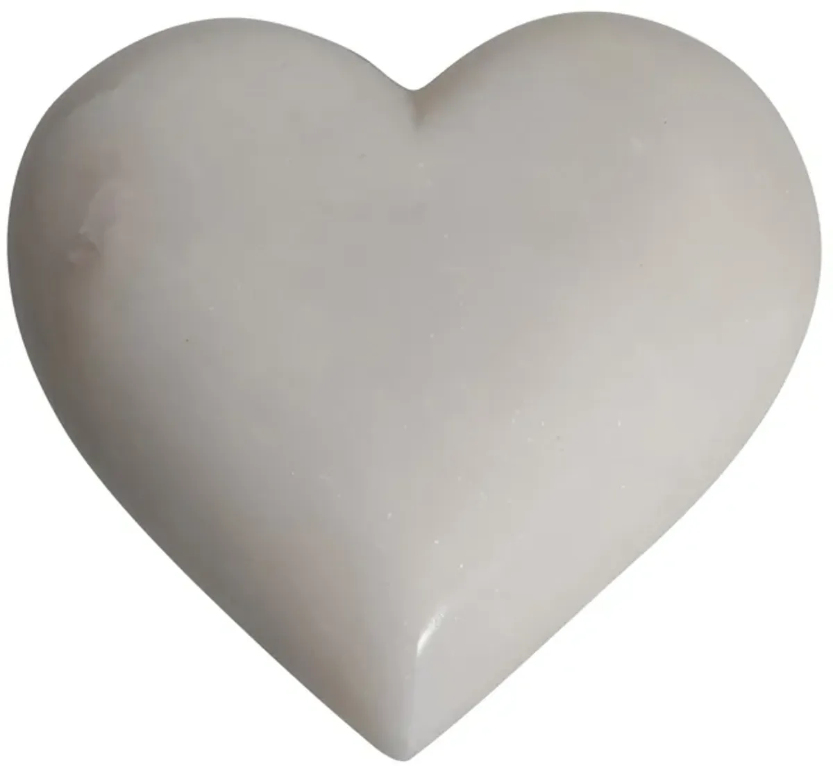 Marble, 4" Heart, White