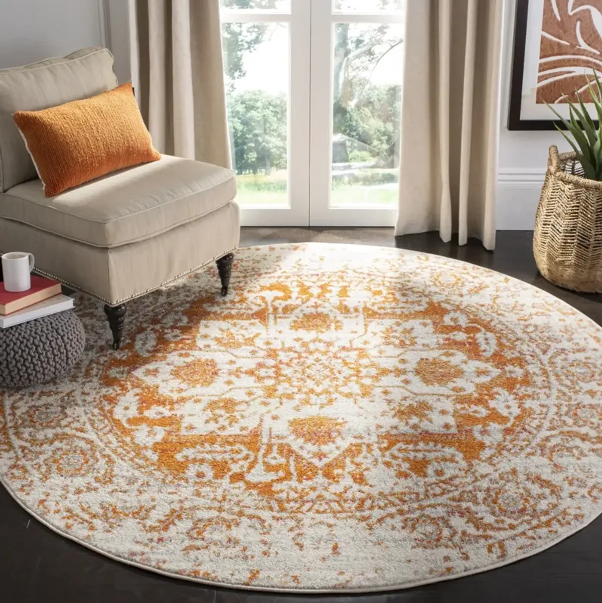 MADISON 603 ORANGE  10' x 10' Round Round Rug