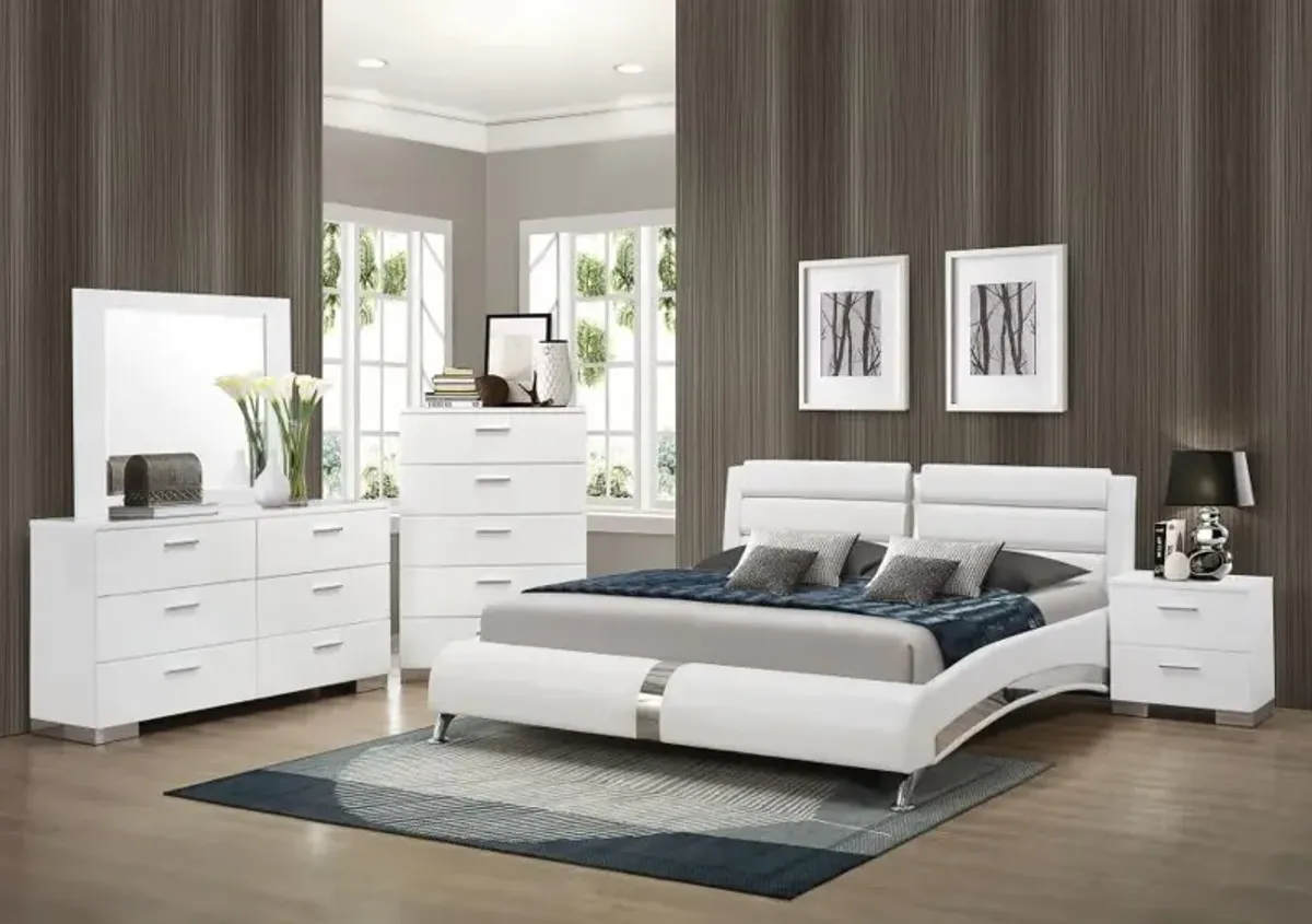 Jeremaine Queen Upholstered Bed White