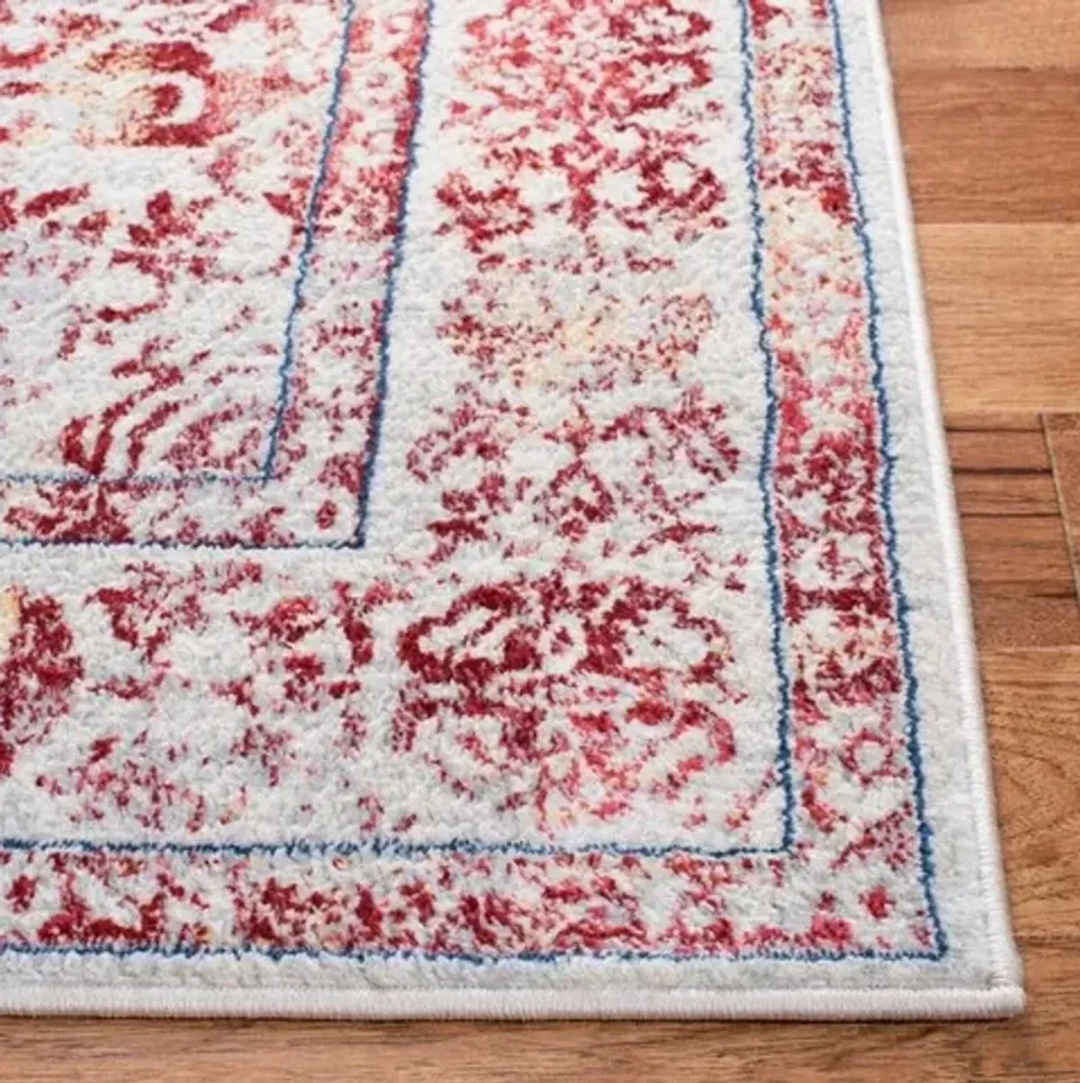 Brentwood 832 Ivory / Red 9' X 12' Large Rectangle Powerloomed Rug