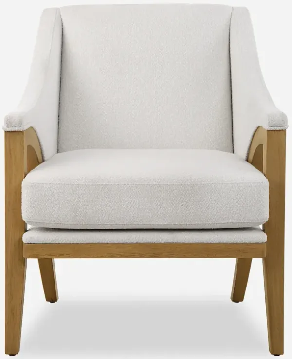 Evolve White Fabric Accent Chair