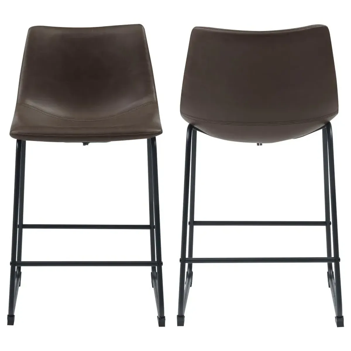 Aaliyah Armless Counter Height Stools Two-Tone Brown And Black (Set of 2)