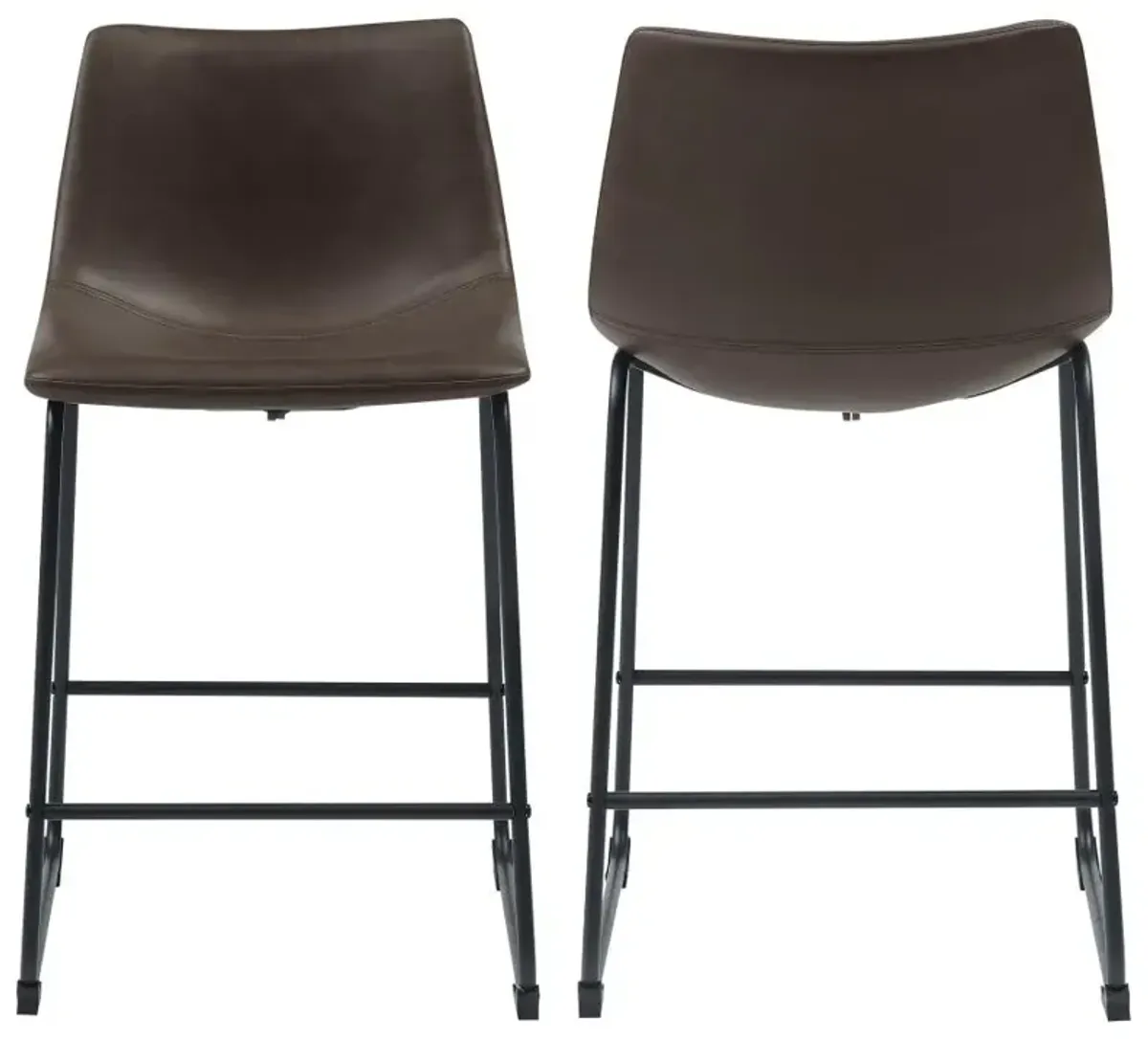 Aaliyah Armless Counter Height Stools Two-Tone Brown And Black (Set of 2)