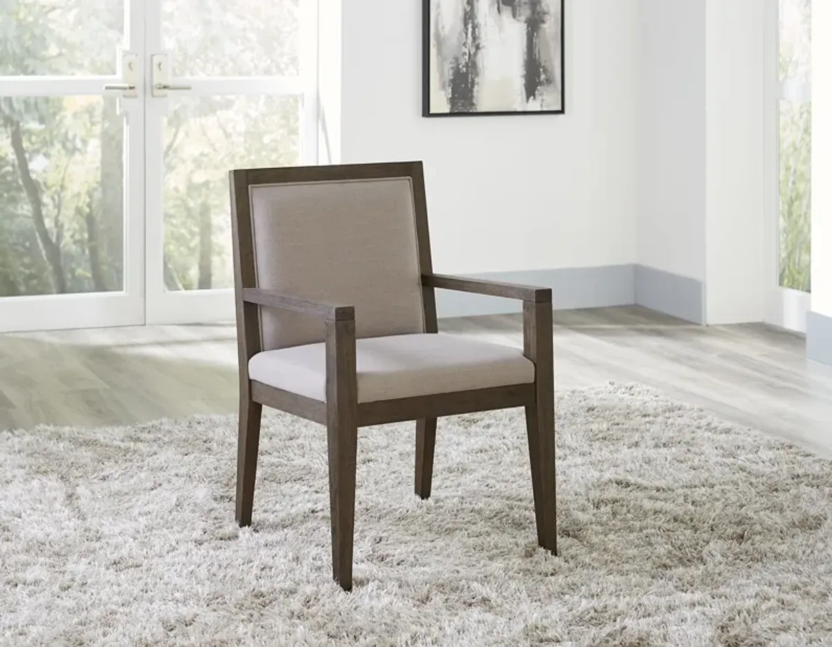 Modesto Wood Framed Arm Chair in French Roast