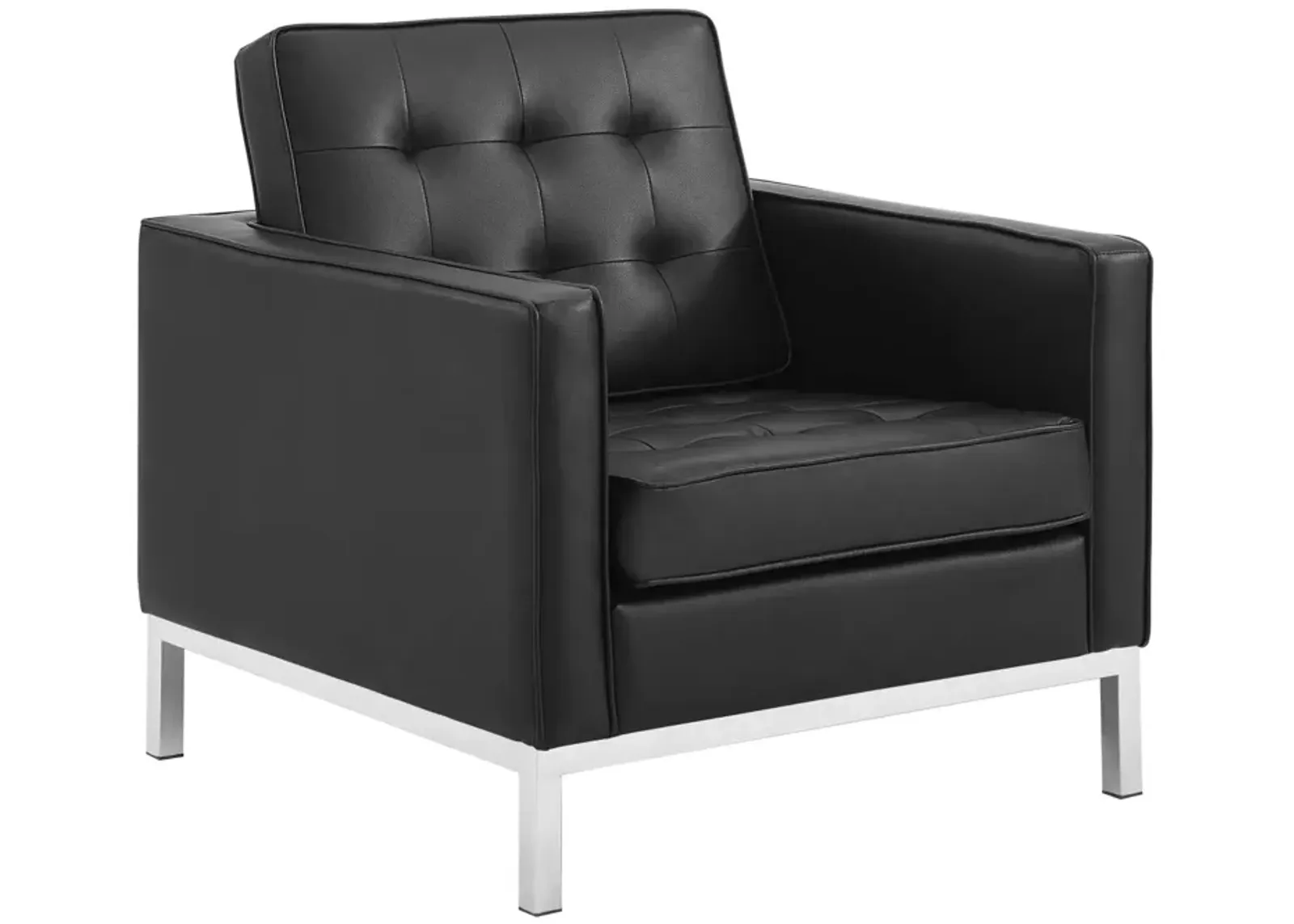 Loft Tufted Upholstered Faux Leather Armchair