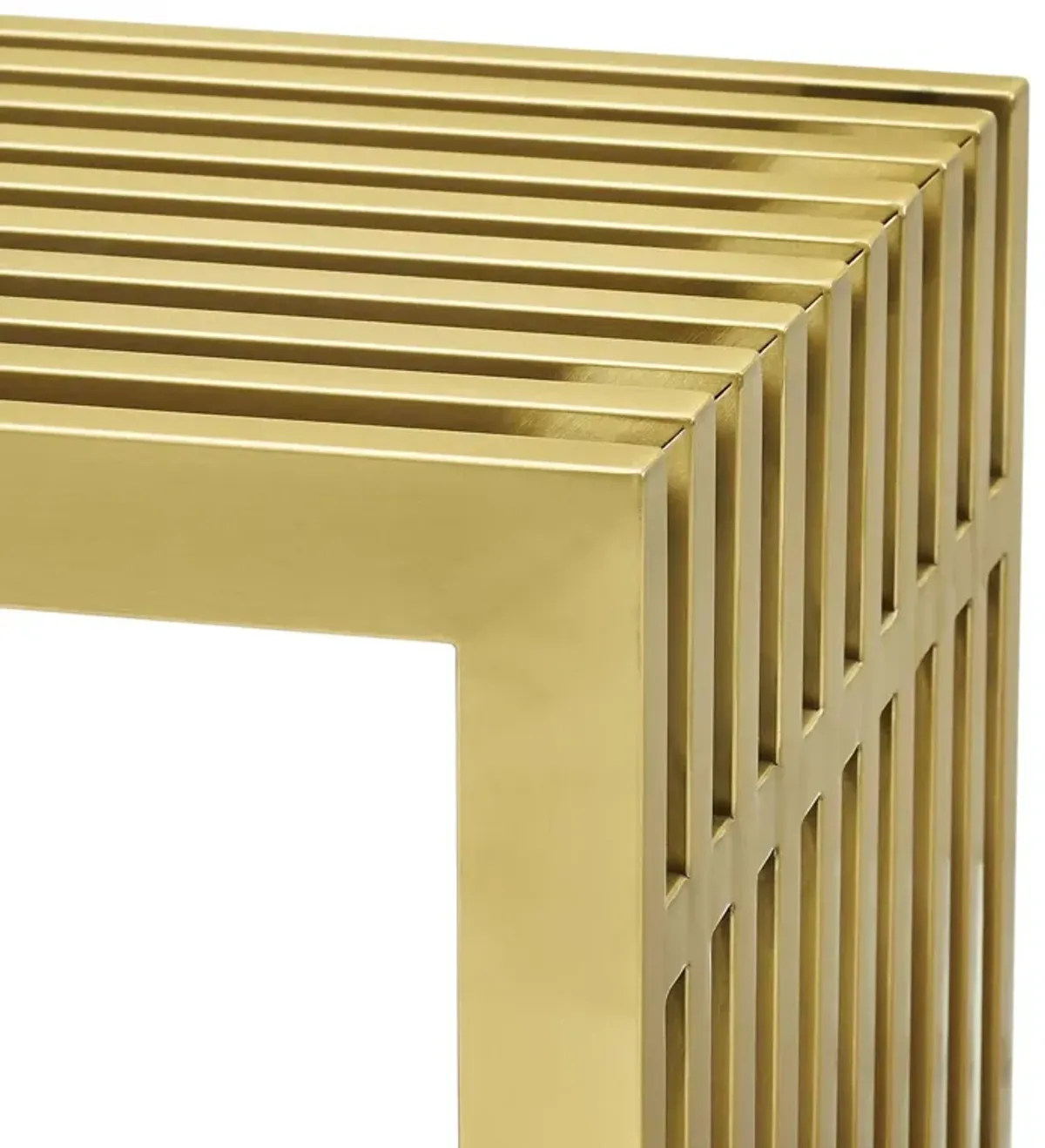 Gridiron Stainless Steel Console Table