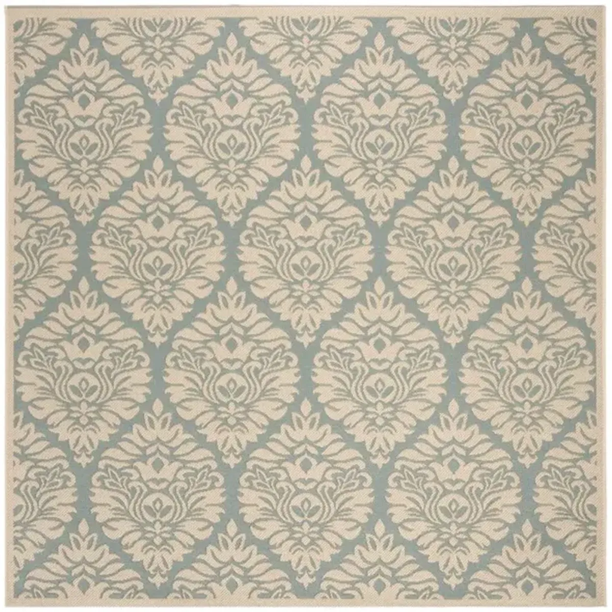 LINDEN 135 Collection LND135K-6SQ Aqua / Cream 6'-7" X 6'-7" Square