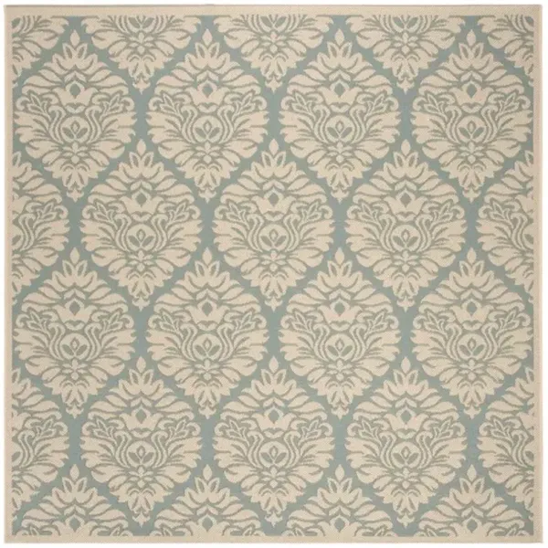 LINDEN 135 Collection LND135K-6SQ Aqua / Cream 6'-7" X 6'-7" Square