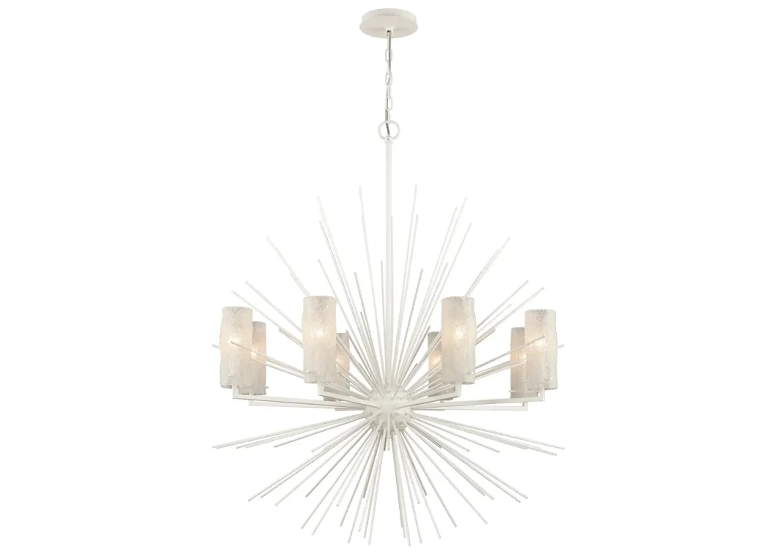 Sea Urchin 34" Wide 8-Light Chandelier - White Coral