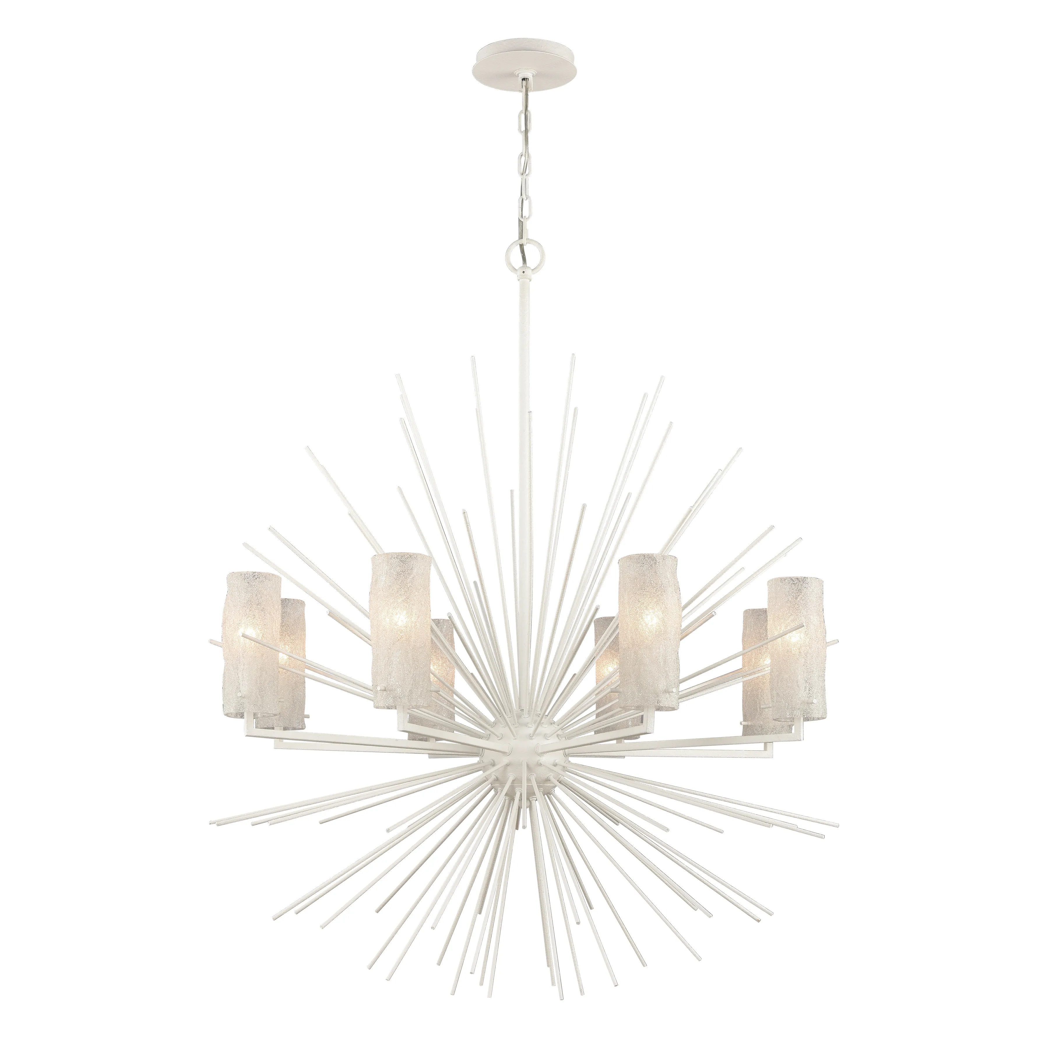 Sea Urchin 34" Wide 8-Light Chandelier - White Coral