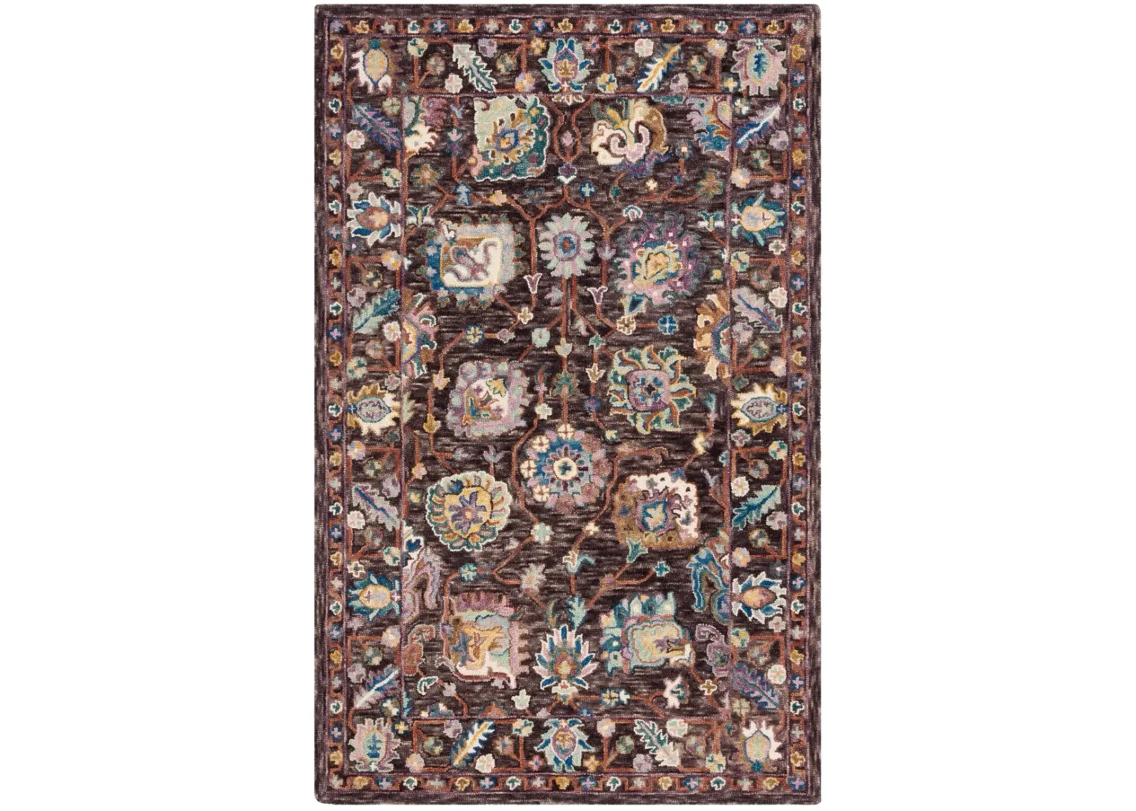 BLOSSOM 469 CHARCOAL  4' x 6' Small Rectangle Rug