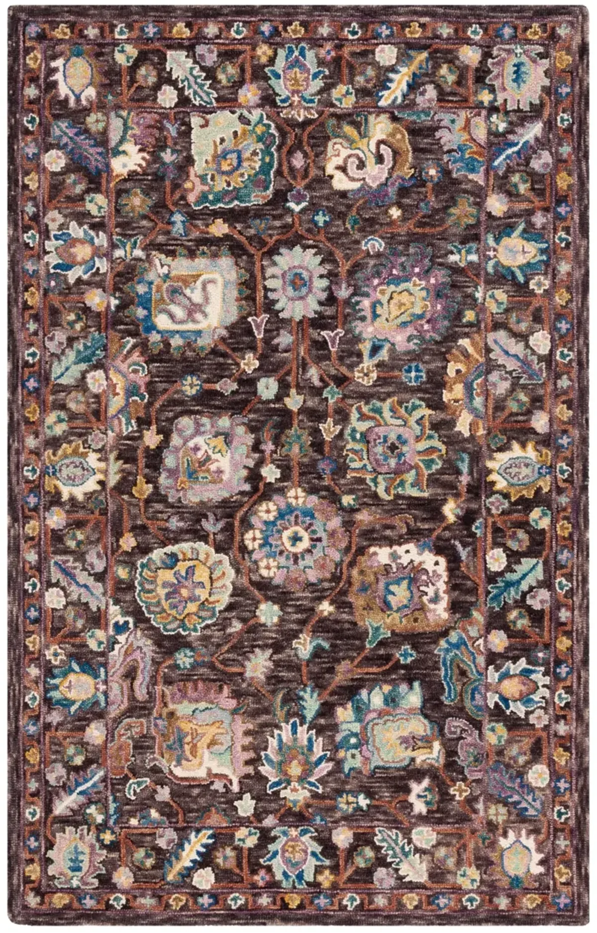 BLOSSOM 469 CHARCOAL  4' x 6' Small Rectangle Rug