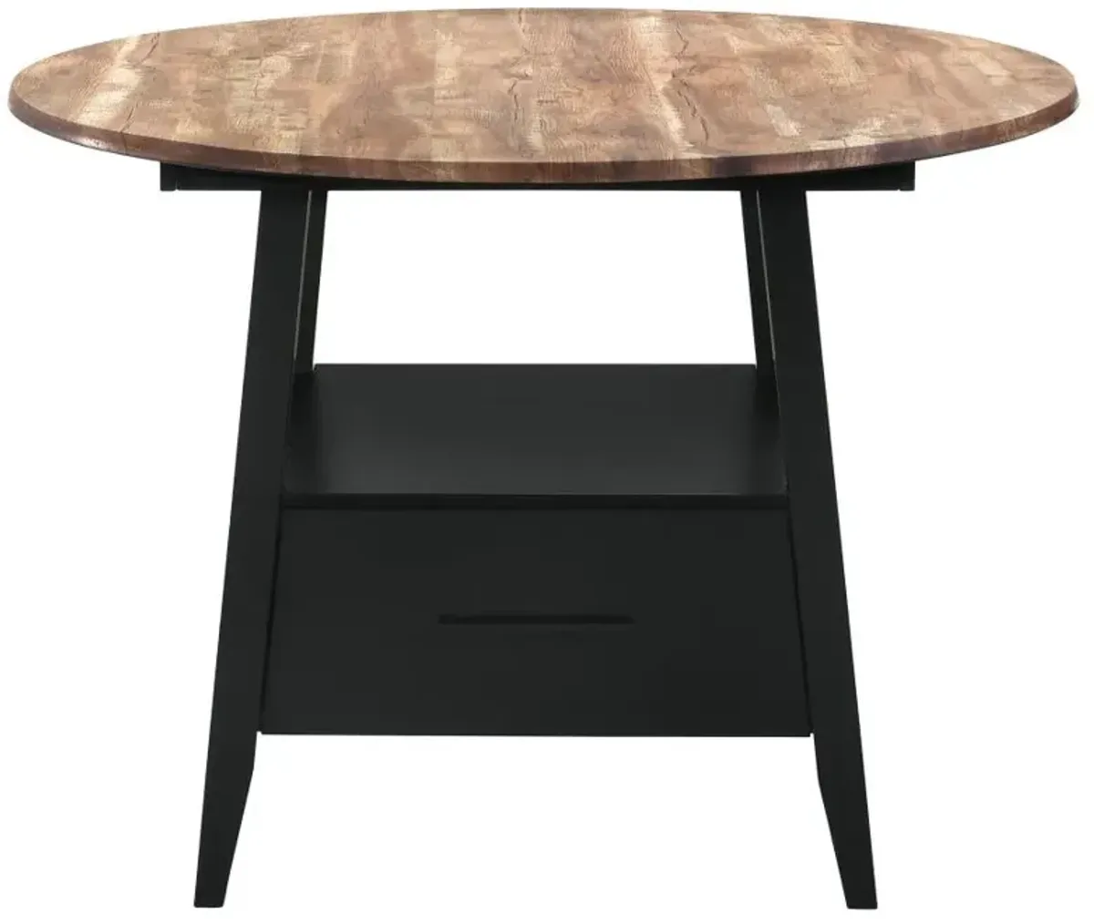 Gibson 1-drawer Round Counter Height Table Yukon Oak and Black