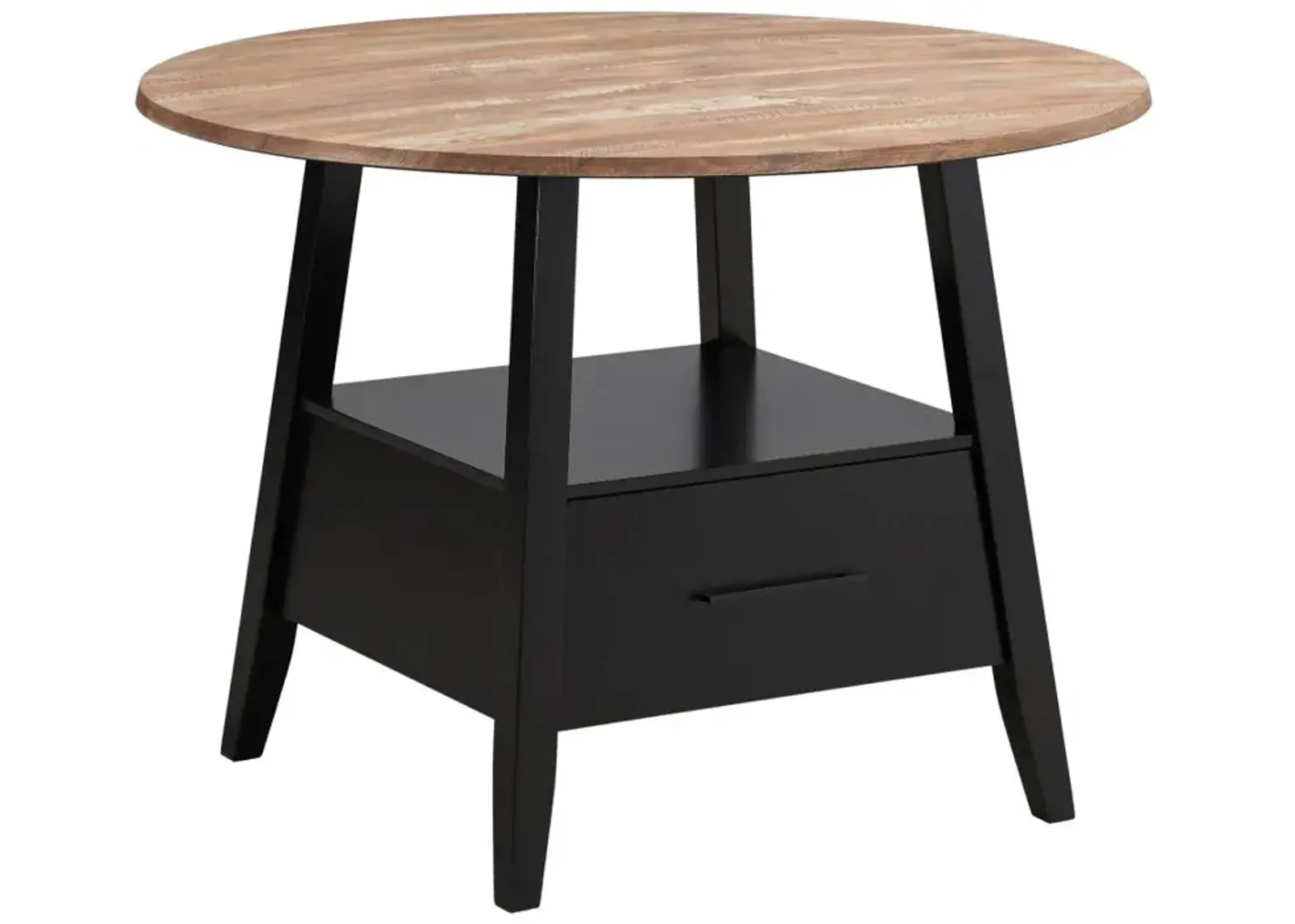 Gibson 1-drawer Round Counter Height Table Yukon Oak and Black