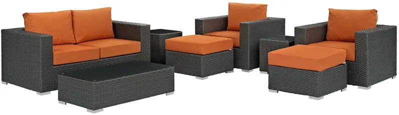 Sojourn 8 Piece Outdoor Patio Sunbrella® Sectional Set