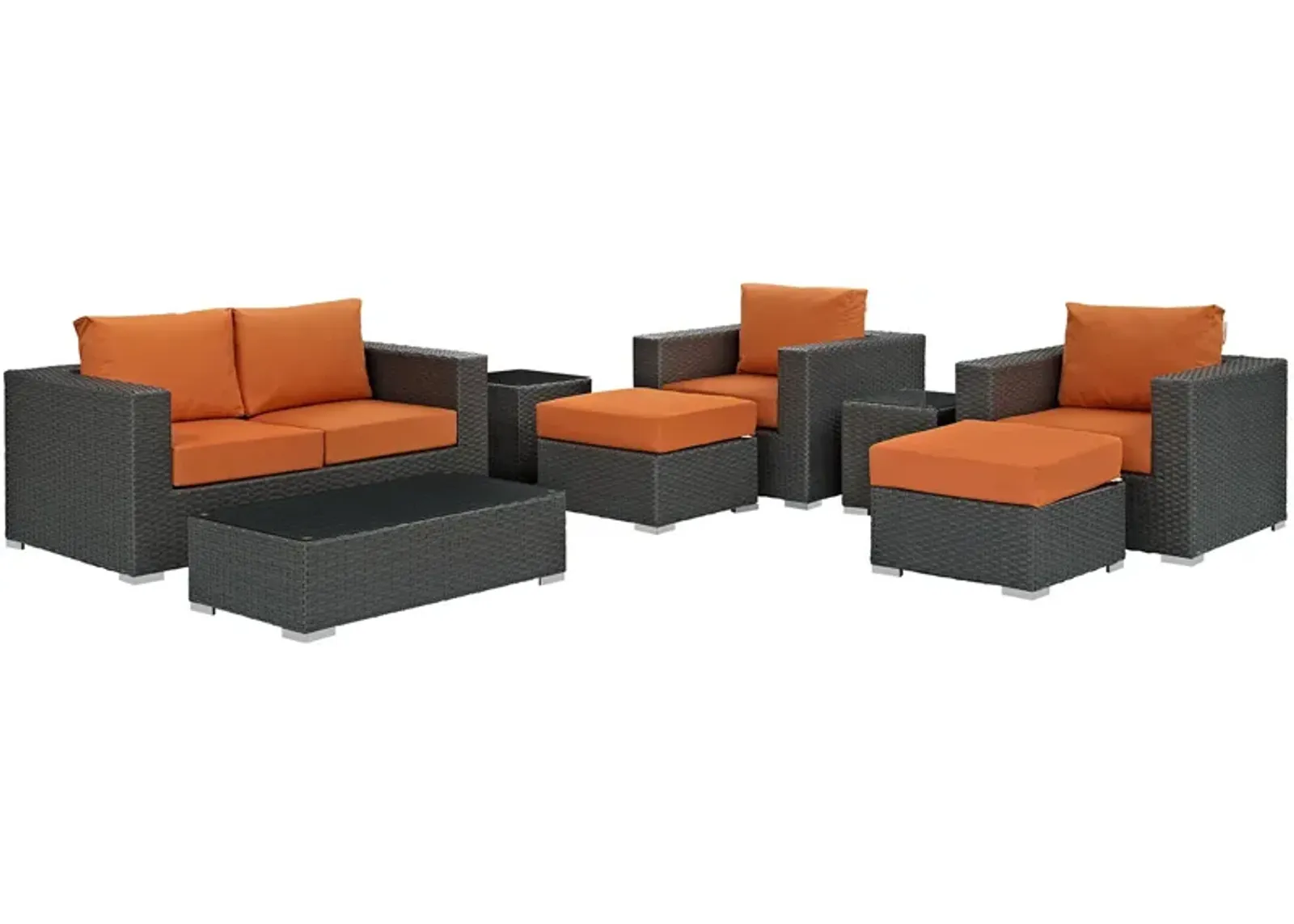 Sojourn 8 Piece Outdoor Patio Sunbrella® Sectional Set