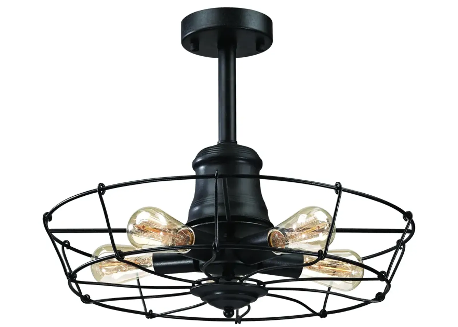 Glendora 20" Wide 5-Light Semi Flush Mount - Wrought Iron Black