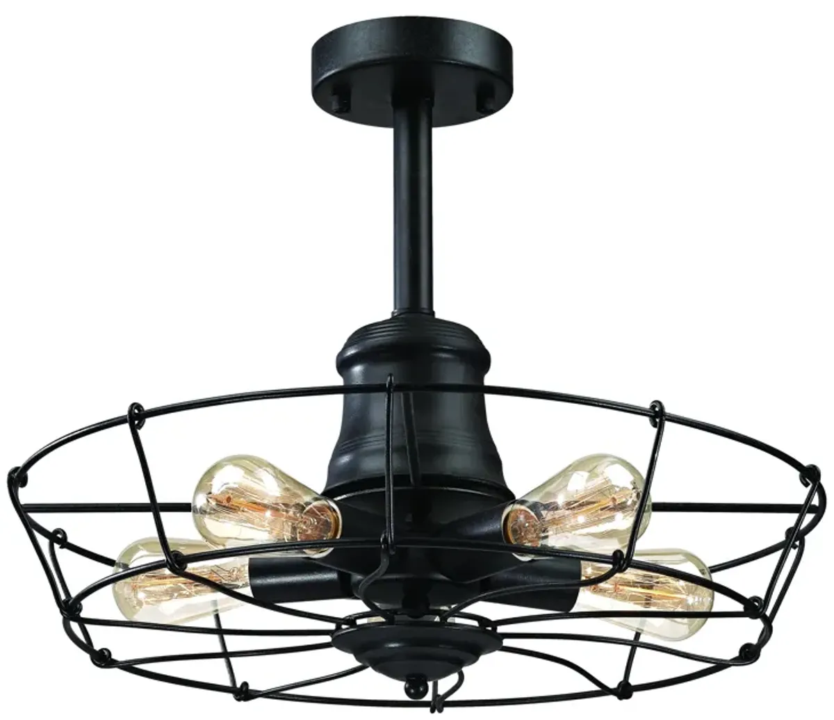 Glendora 20" Wide 5-Light Semi Flush Mount - Wrought Iron Black