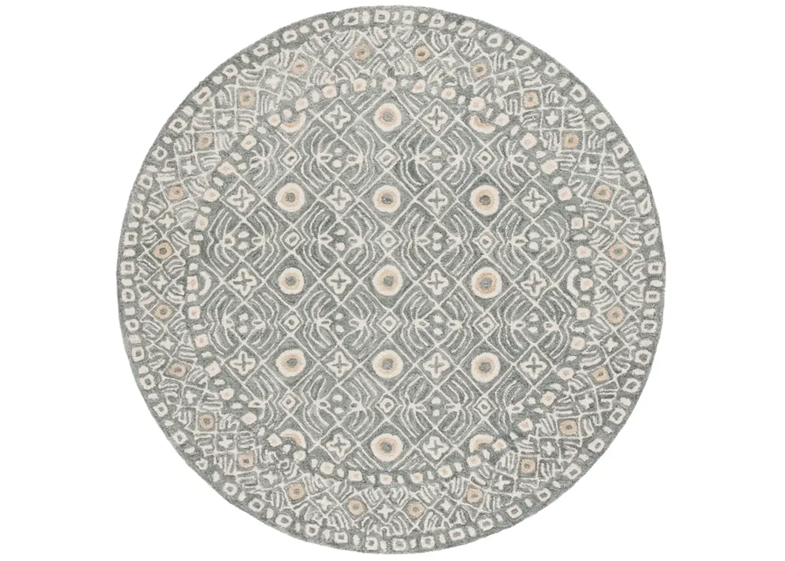 MICRO-LOOP 801 SILVER  5' x 5' Round Round Rug