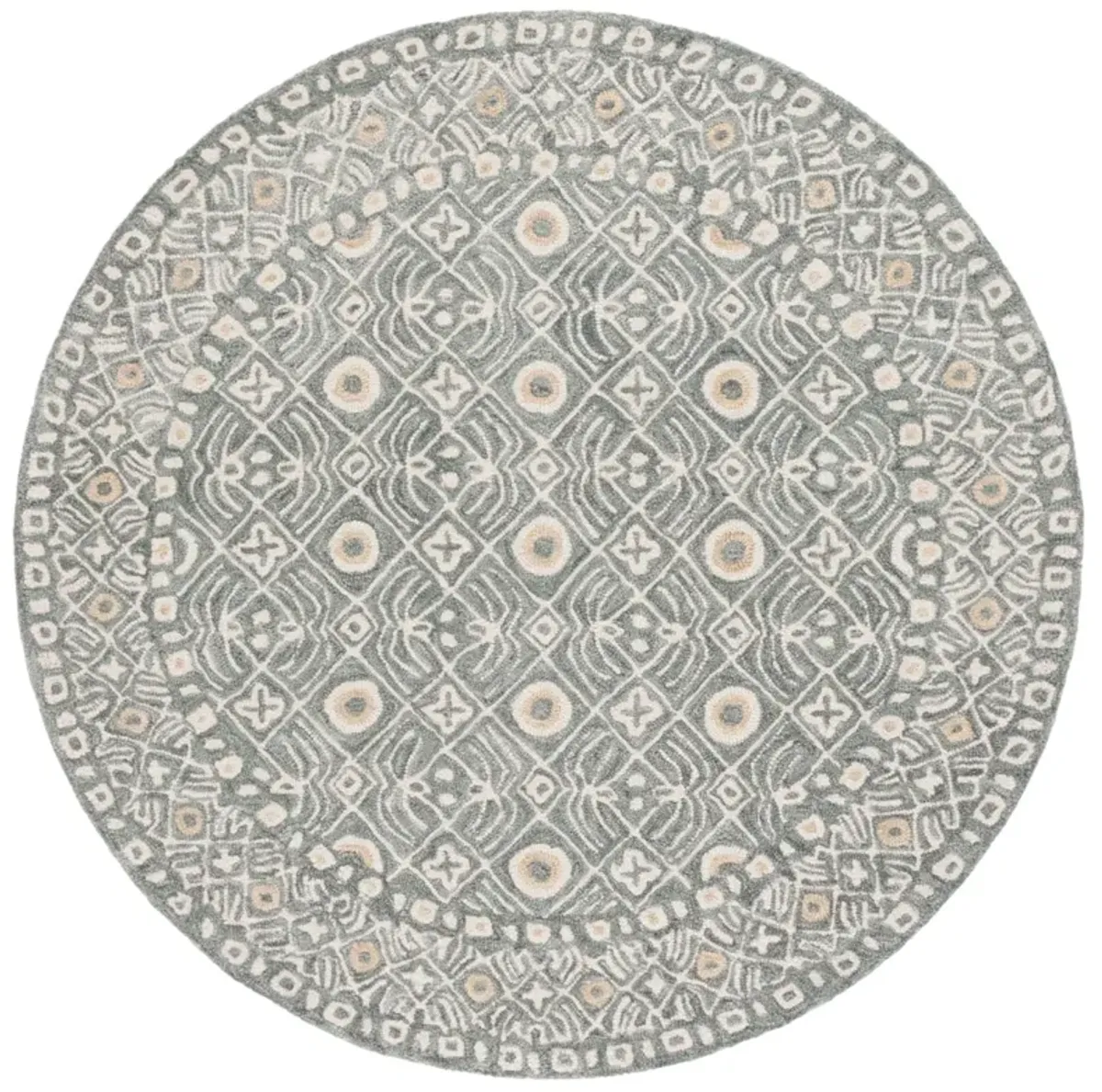 MICRO-LOOP 801 SILVER  5' x 5' Round Round Rug