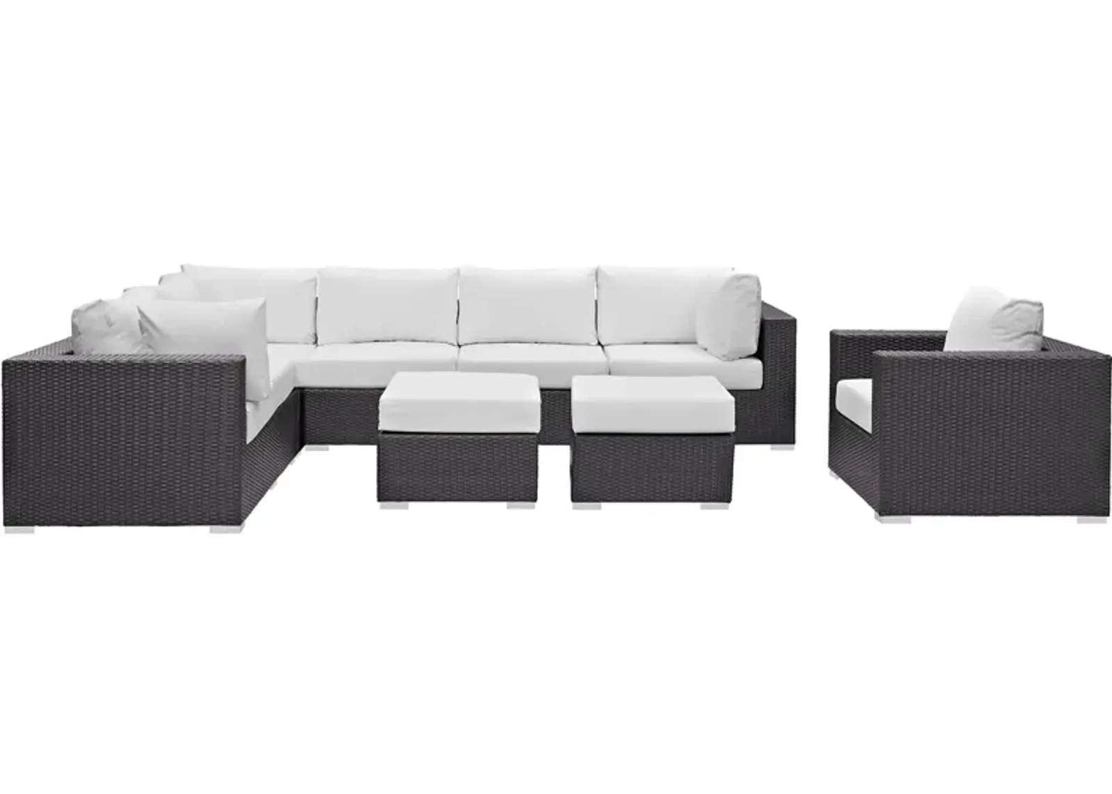 Convene 9 Piece Outdoor Patio Sectional Set