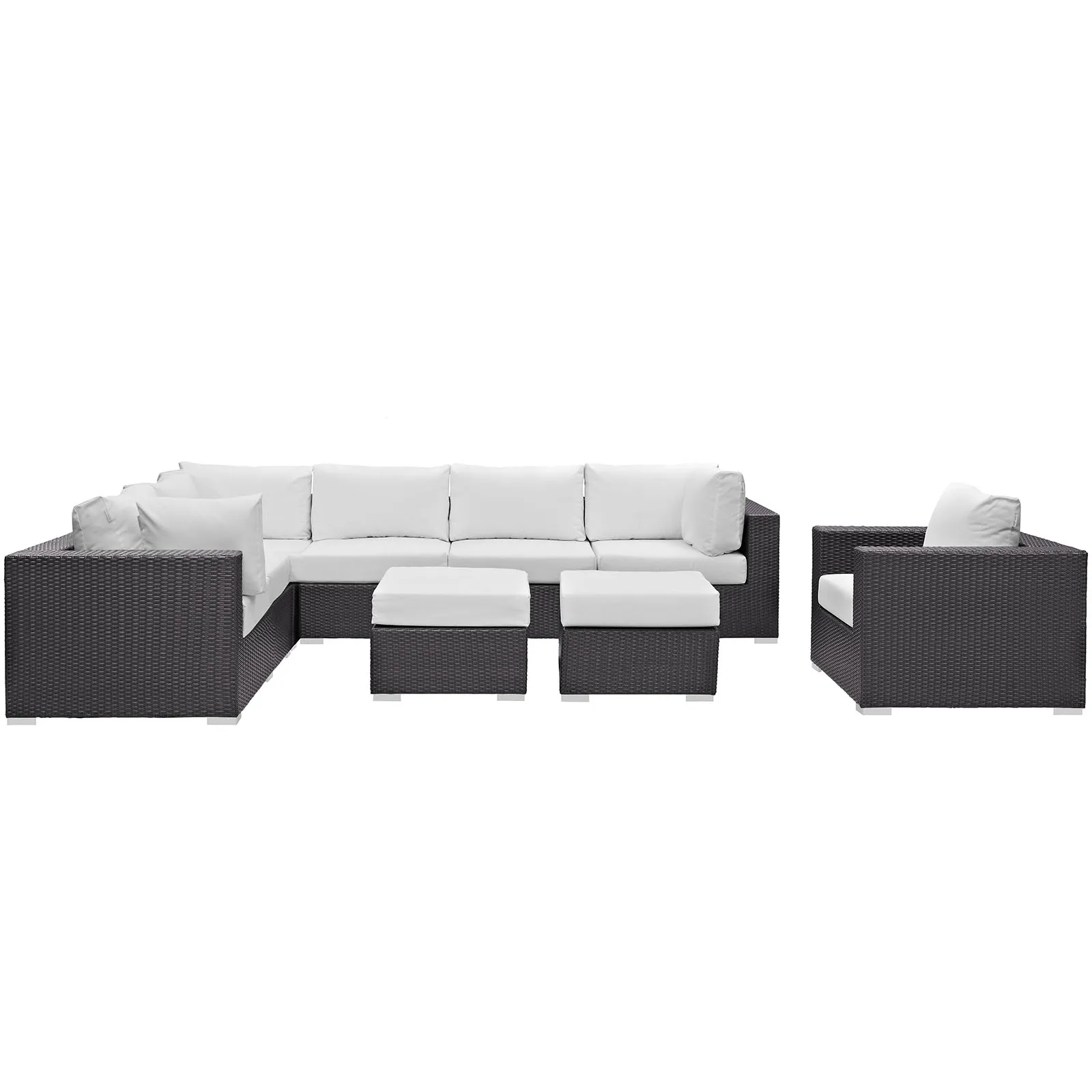 Convene 9 Piece Outdoor Patio Sectional Set