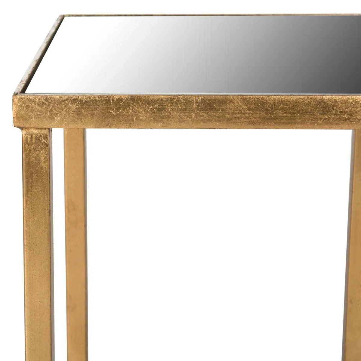 HALYN GOLD LEAF MIRROR TOP END TABLE