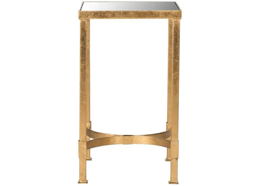 HALYN GOLD LEAF MIRROR TOP END TABLE